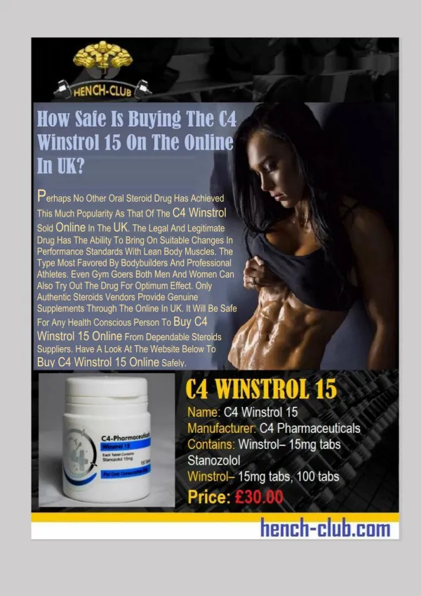 How Safe Is Buying The C4 Winstrol 15 On The Online In UK