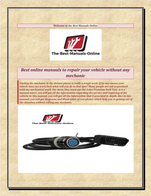 Vocom 88890300, Volvo Interface, Vocom - the-Best-Manuals-Online.com