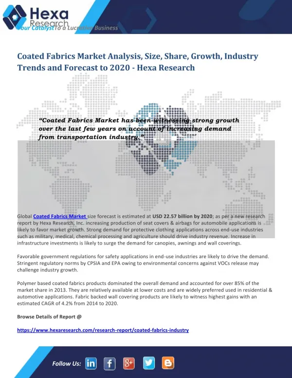 Coated Fabrics Industry Research Report till 2020