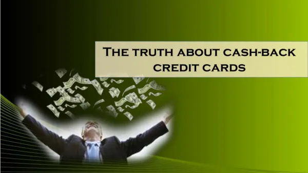 The Truth About Cashback Credit Card.