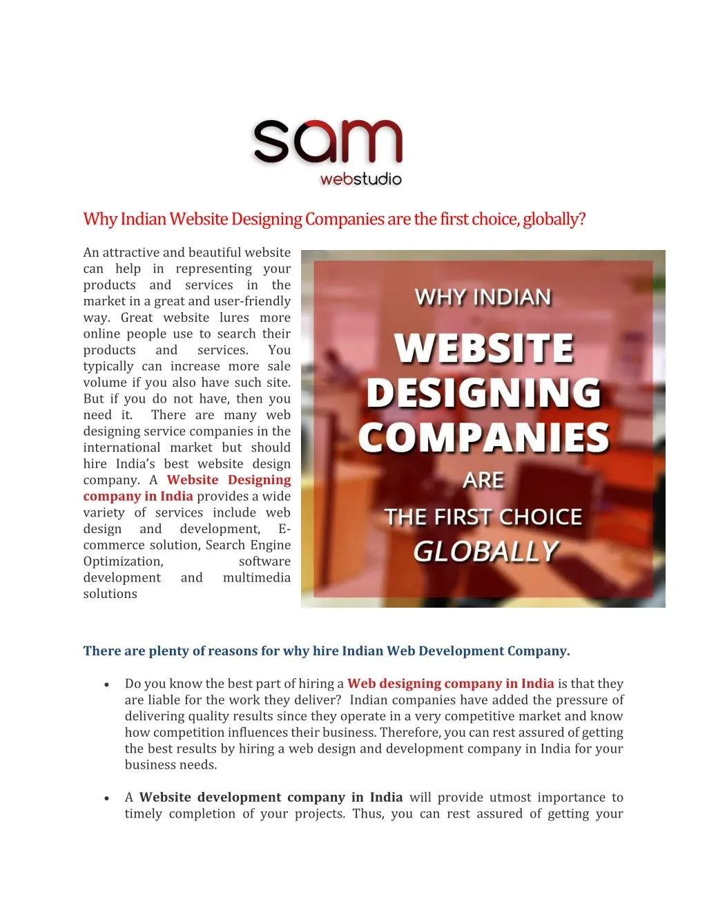 why indian website designing companies