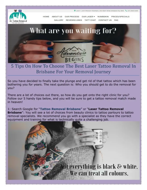 City Tattoo Removal is the one and only Tattoo Removal company in Brisbane