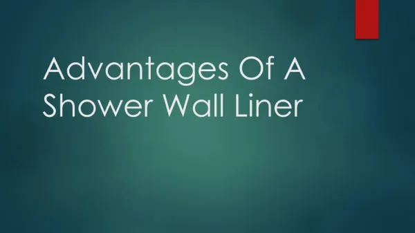 Advantages Of A Shower Wall Liner
