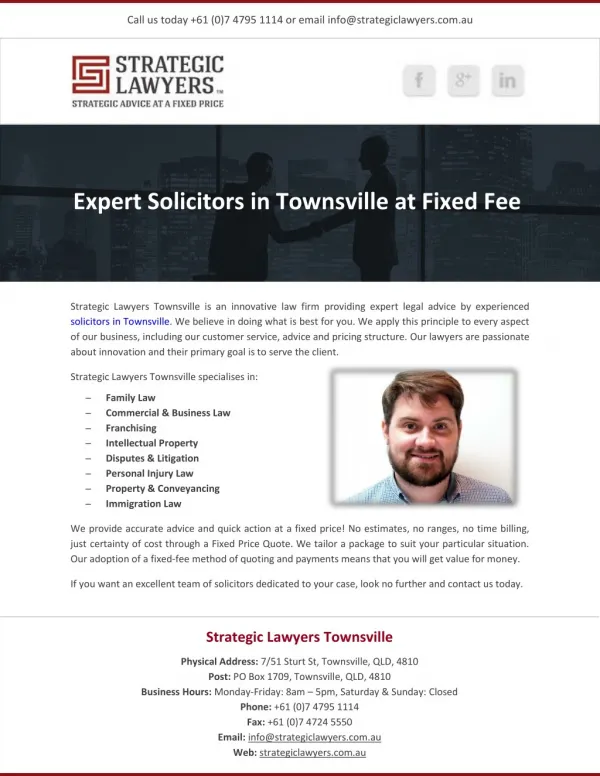 Expert Solicitors in Townsville at Fixed Fee