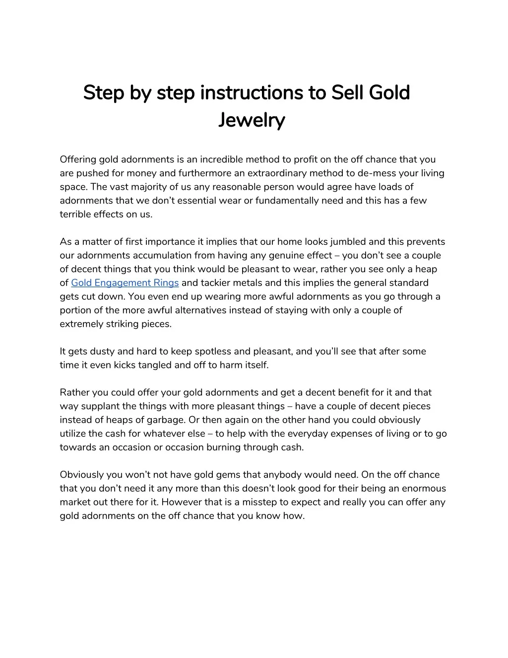 step by step instructions to sell gold step