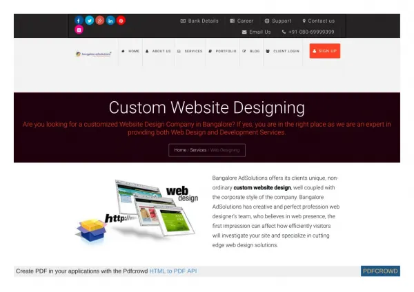 Custom Website Designing Services In Bangalore