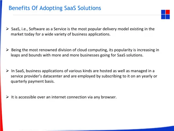 Benefits Of Adopting SaaS Solutions