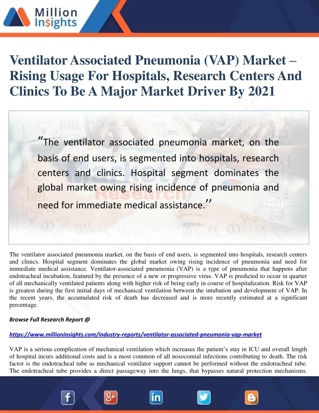 ventilator associated pneumonia vap market rising