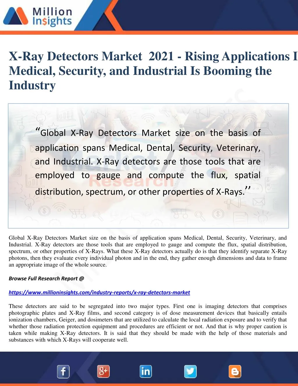 x ray detectors market 2021 rising applications