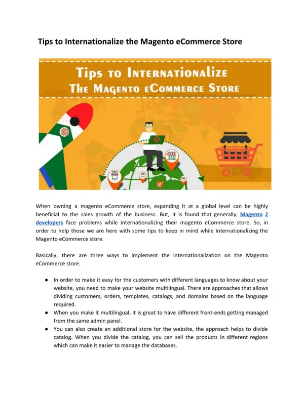 Tips To Internalize your eCommerce Store