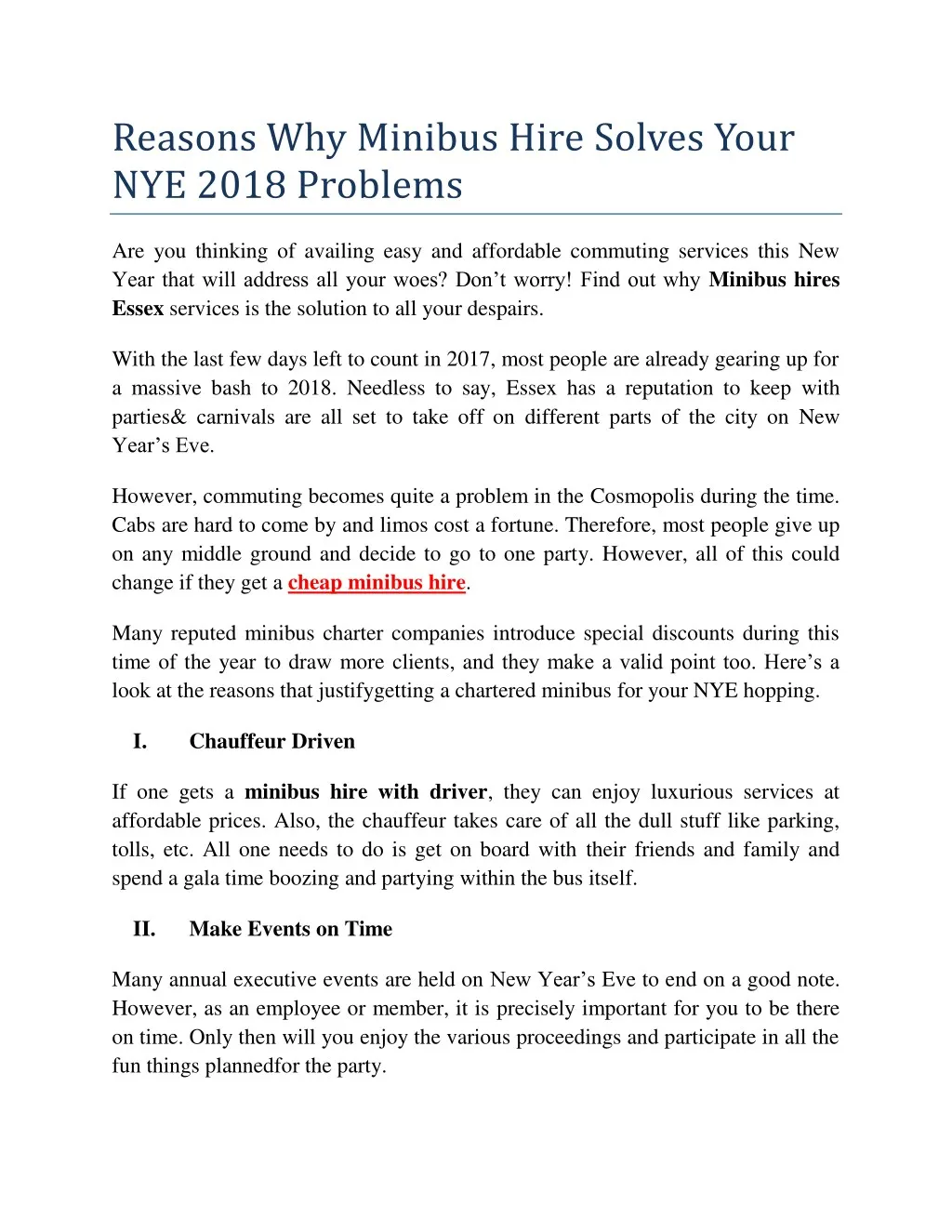 reasons why minibus hire solves your nye 2018