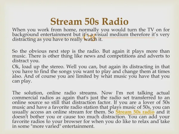 Stream 50s radio