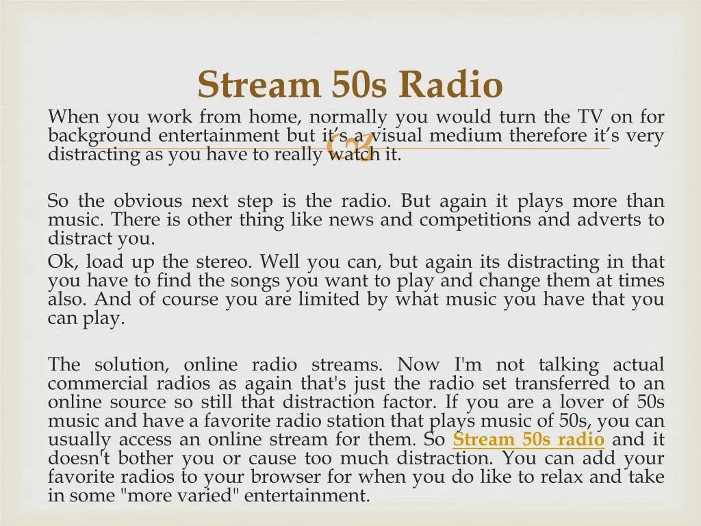 stream 50s radio