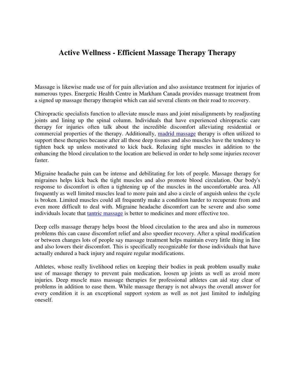 active wellness efficient massage therapy therapy