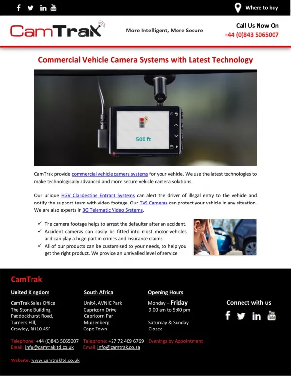 Commercial Vehicle Camera Systems with Latest Technology