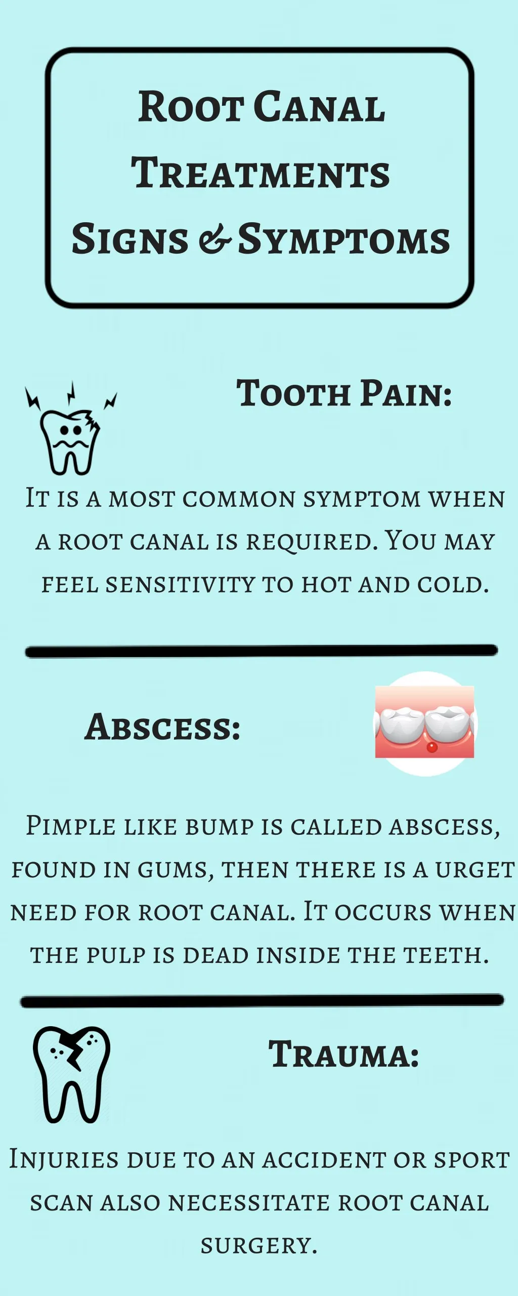 root canal treatments signs symptoms