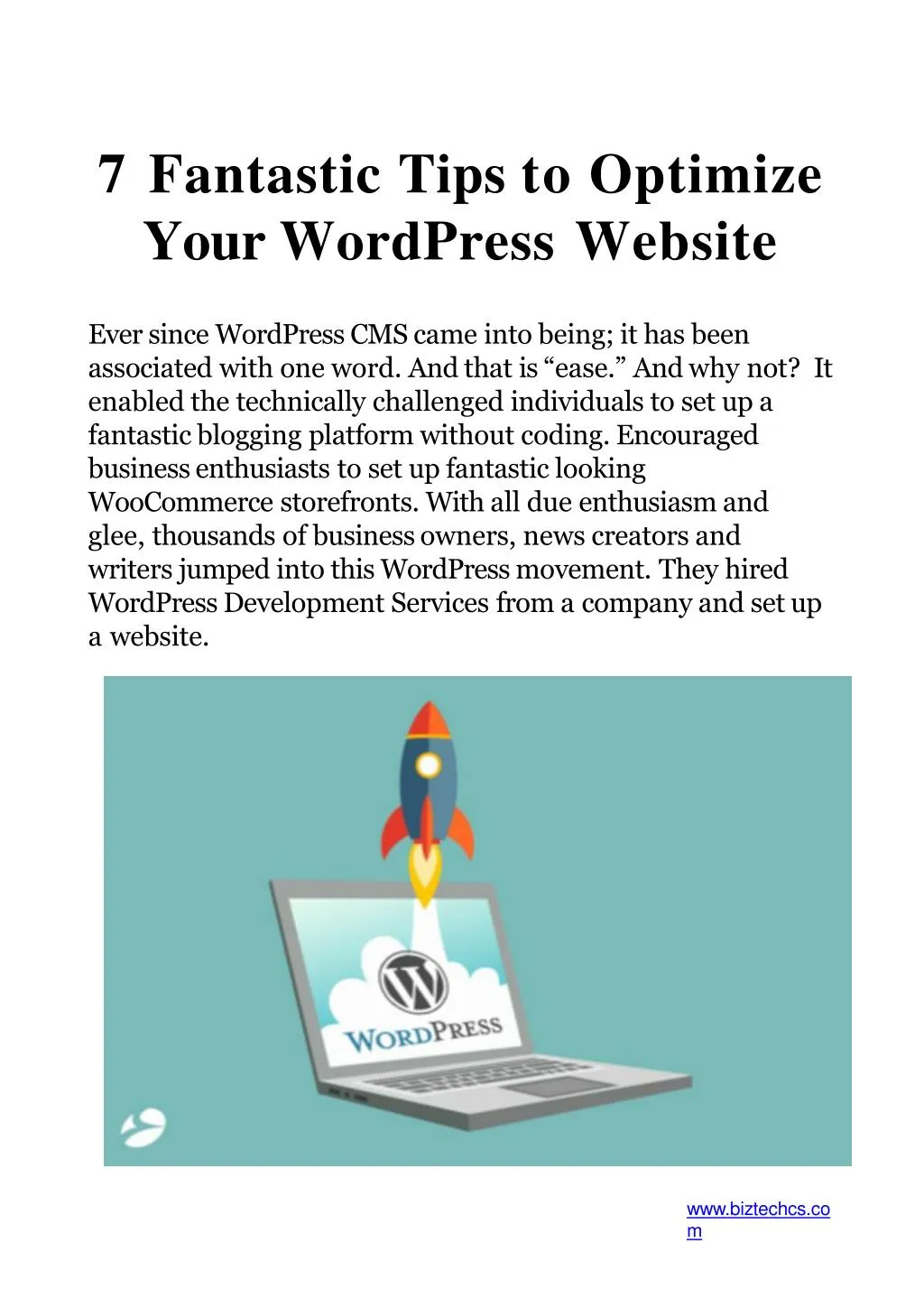 7 fantastic tips to optimize your wordpress website