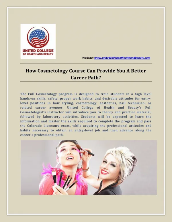 How Cosmetology Course Can Provide You A Better Career Path?