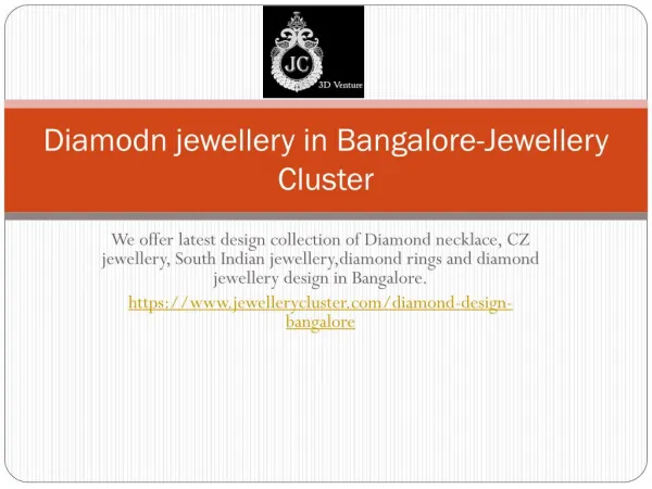 Diamond Jewellery in Bangalore - Jewellery Cluster