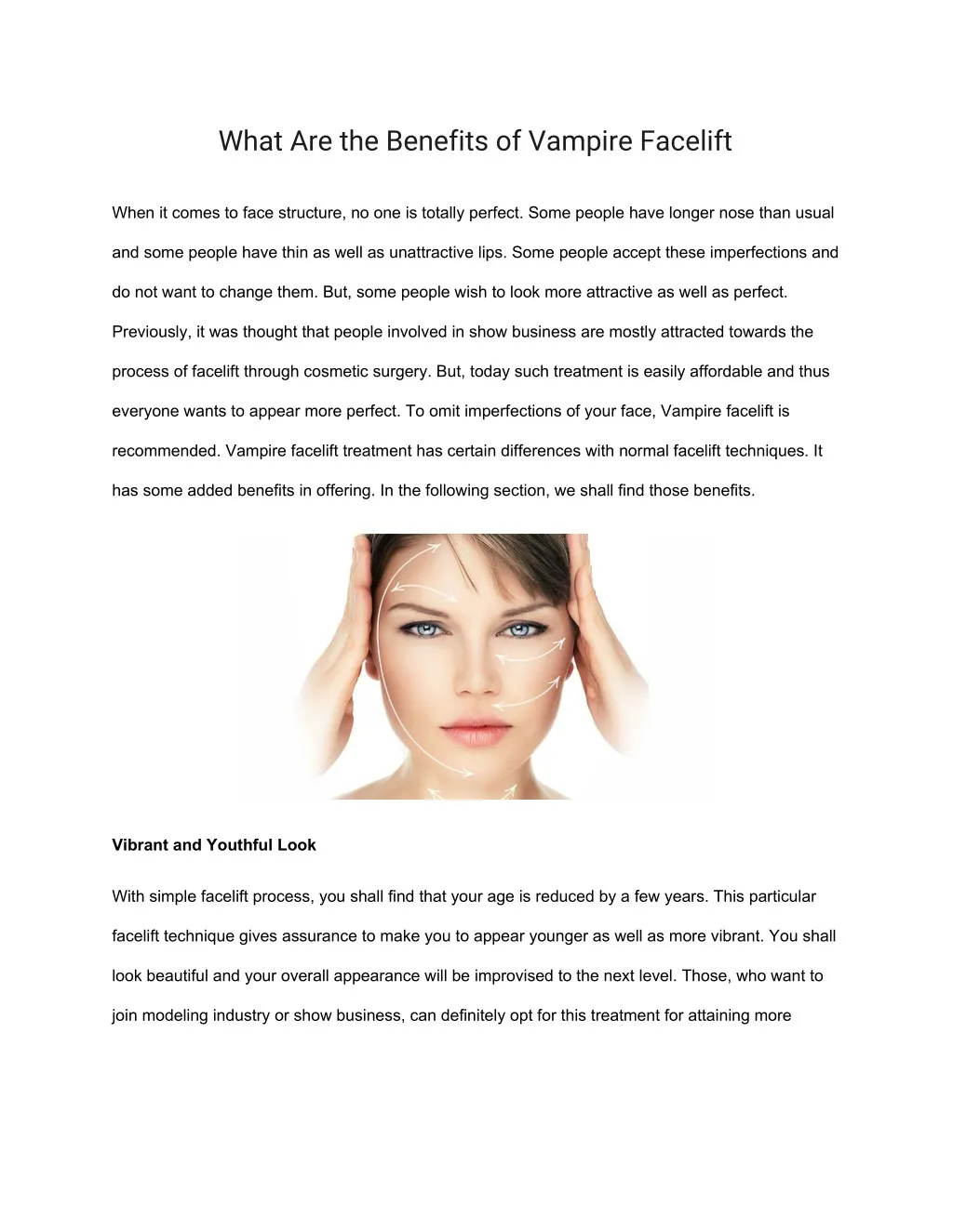 what are the benefits of vampire facelift