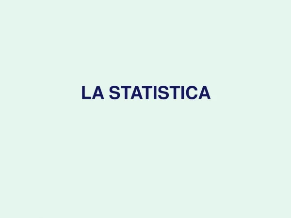la statistica