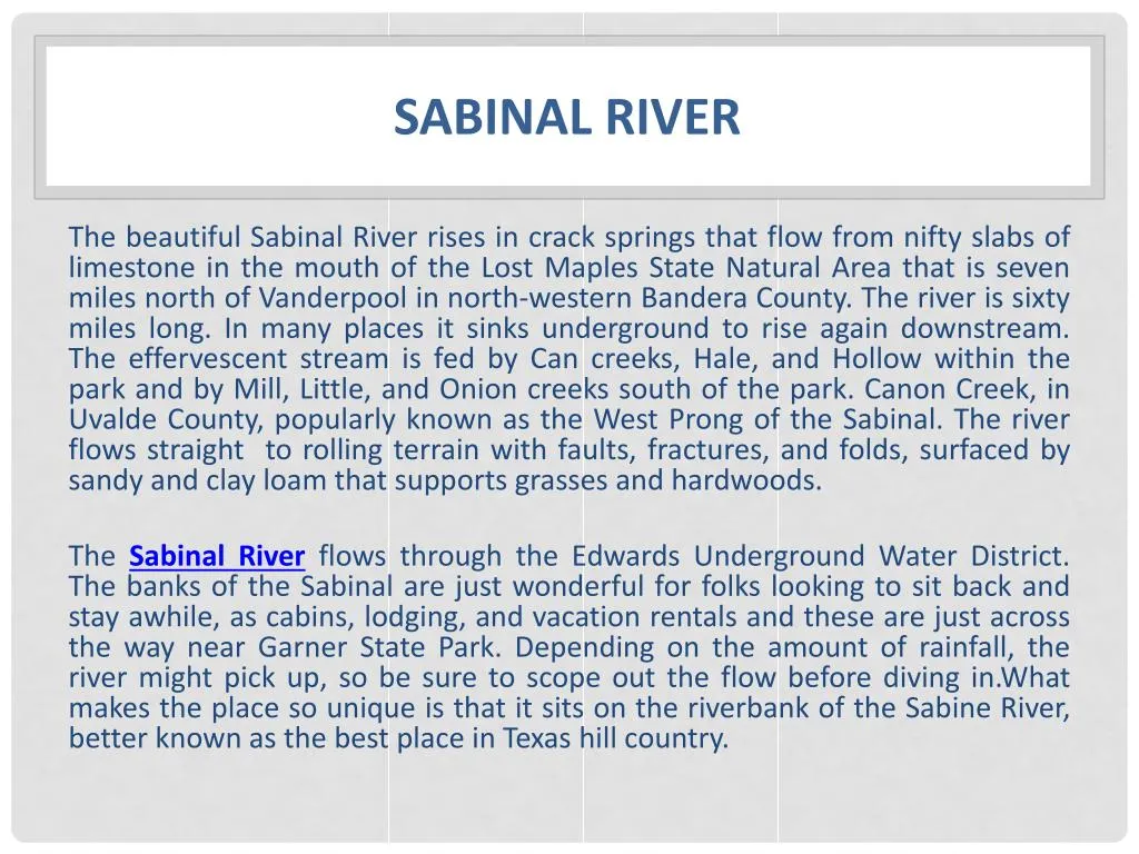 sabinal river