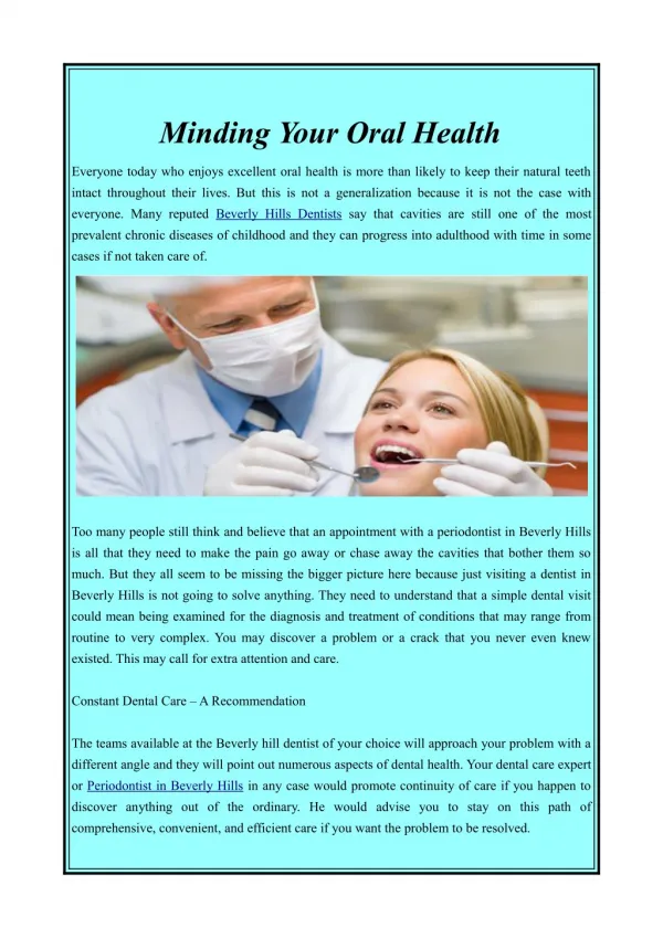 Beverly Hills Dentist | Dental Care for You & Your Family