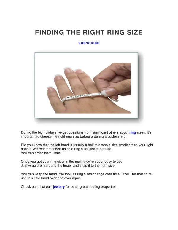 Finding the Right Ring Size