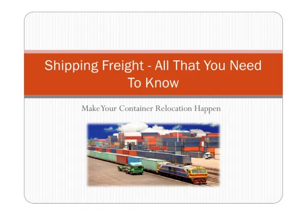 Shipping Freight - All That You Need To Know