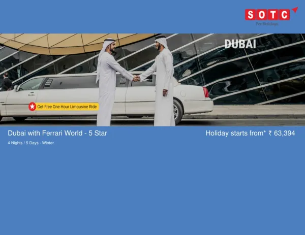 Dubai With Ferrari World - 5 Star with SOTC Holidays