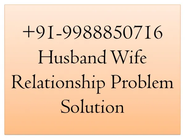 Husband Wife Relationship Problem Solution