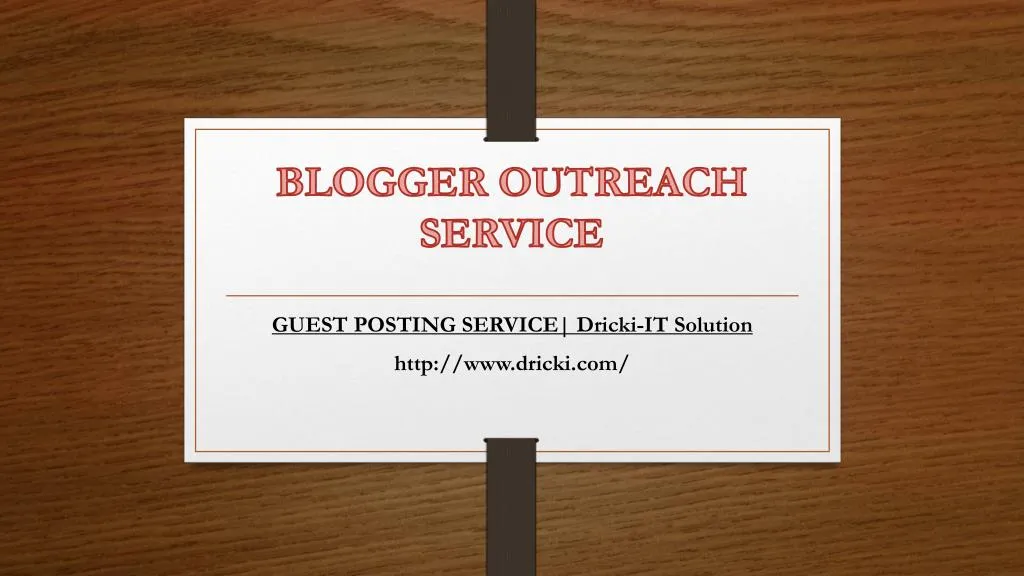 blogger outreach service
