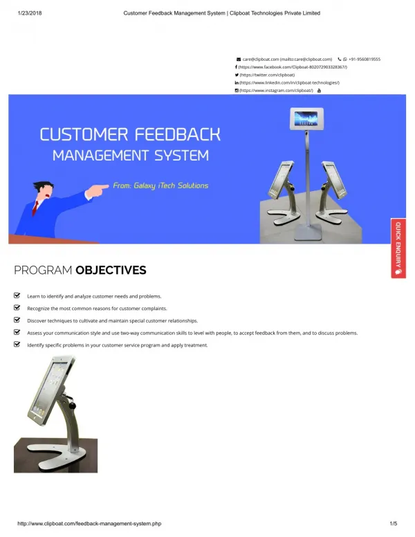 Customer Feedback Management System Clipboat Technologies Private Limited