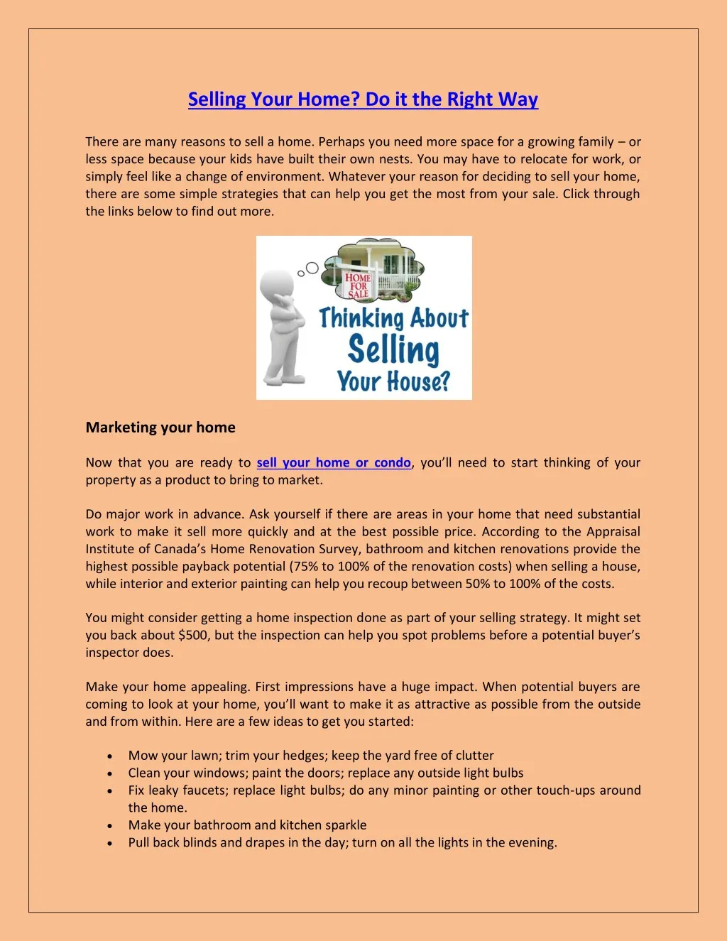 selling your home do it the right way
