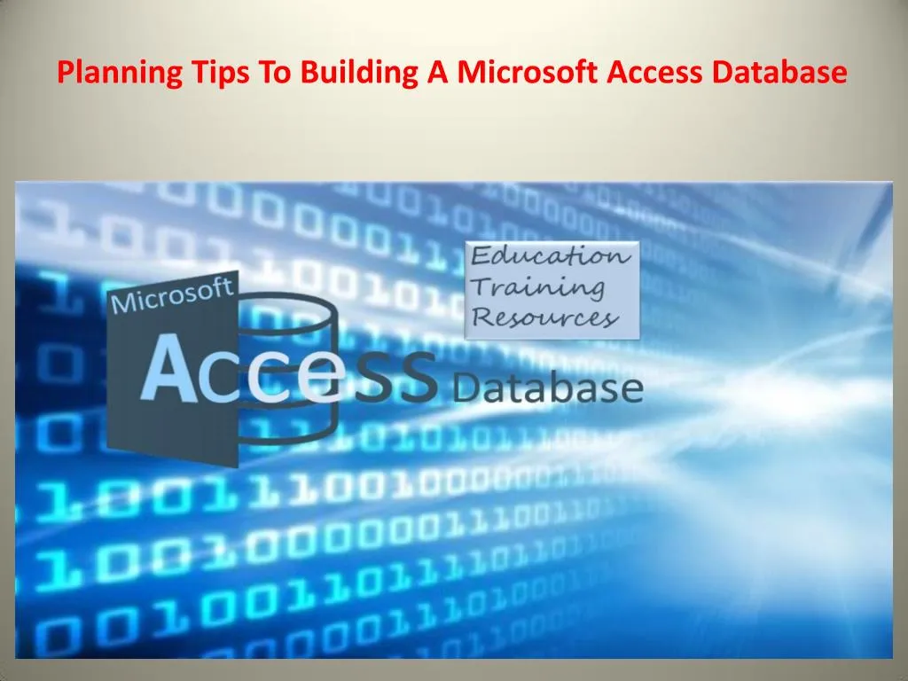 planning tips to building a microsoft access