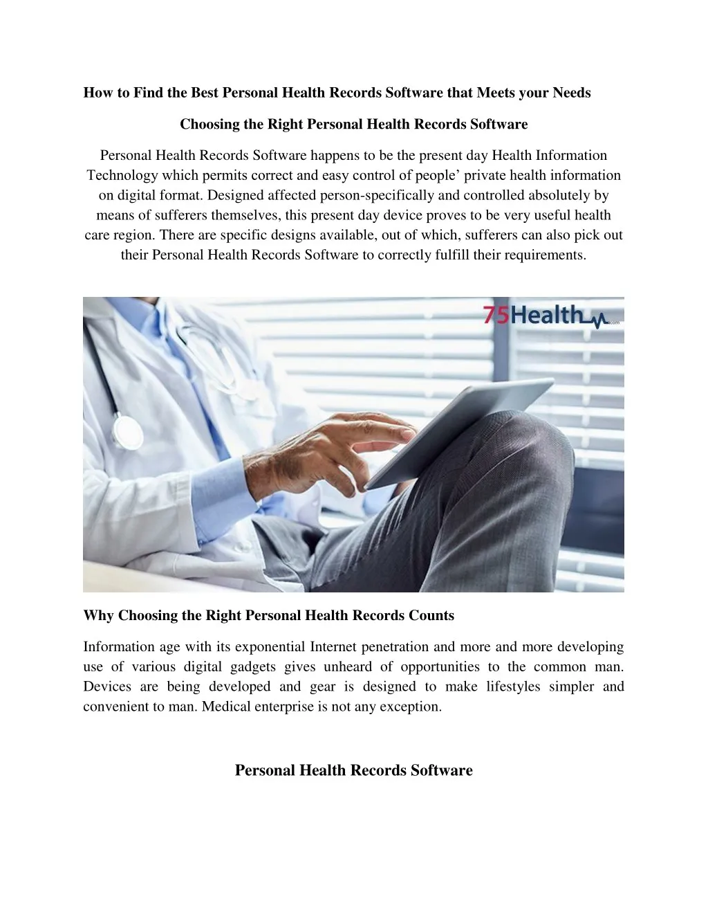 how to find the best personal health records