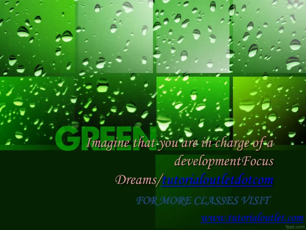 imagine that you are in charge of a developmentfocus dreams tutorialoutletdotcom