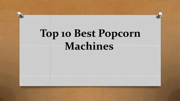 Top 10 best popcorn machines