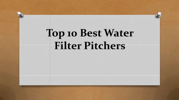 Top 10 best water filter pitchers