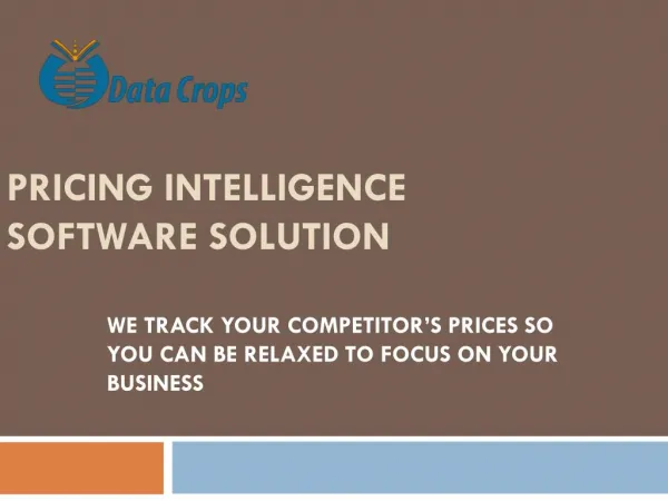 Datacrops Pricing Intelligence Software Solution
