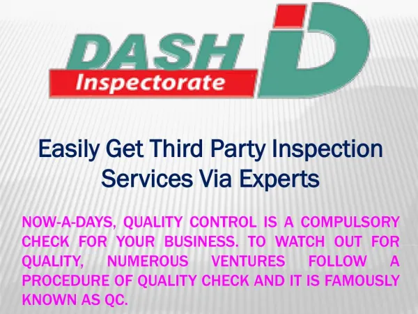 Easily Get Third Party Inspection Services Via Experts