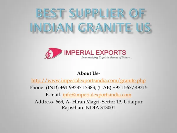 Best supplier of indian granite us