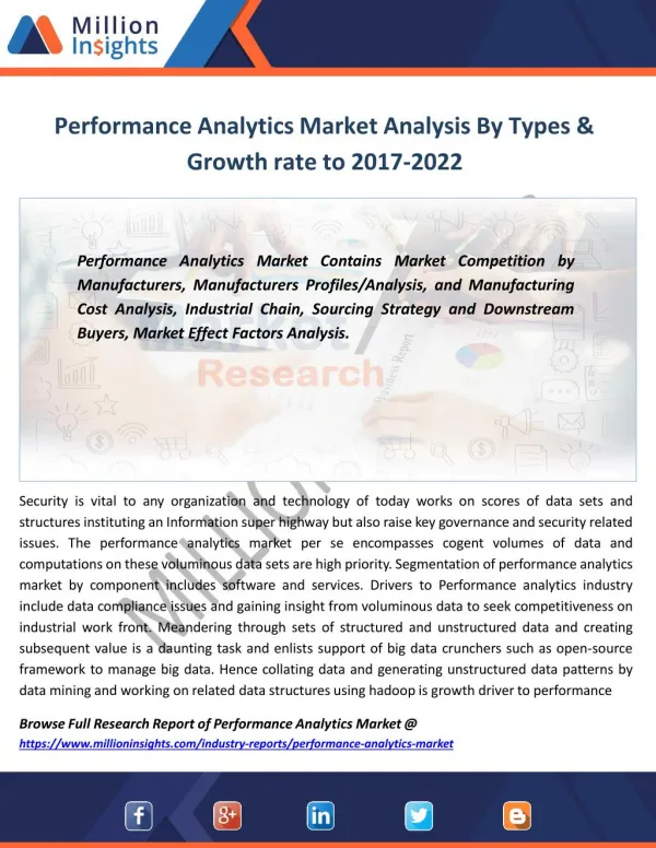 Performance Analytics Market Strategies, Growth rate, Future Scope to 2022