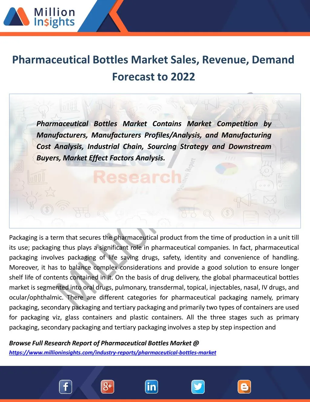 pharmaceutical bottles market sales revenue demand forecast to 2022