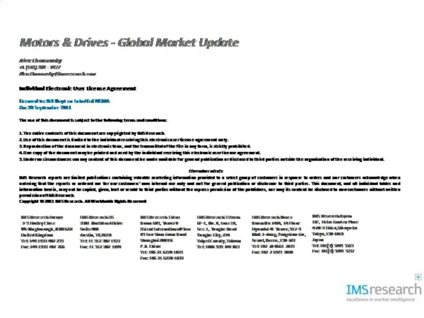 Motors Drives Global Market Update