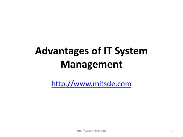 Advantages of IT system management | Equivalent Distance MBA course in IT | MIT School of Distance Education