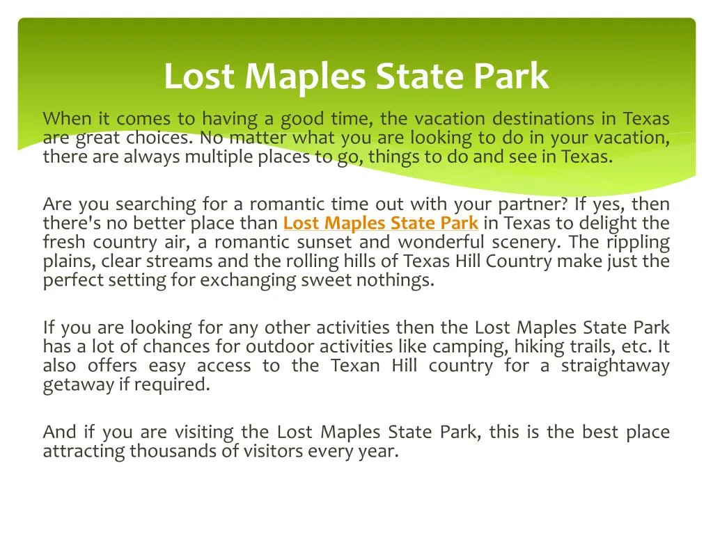 lost maples state park