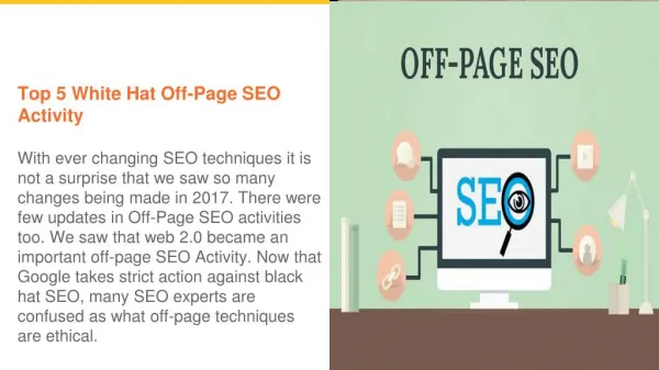 Top 5 White Hat Off-Page SEO Techniques in 2018