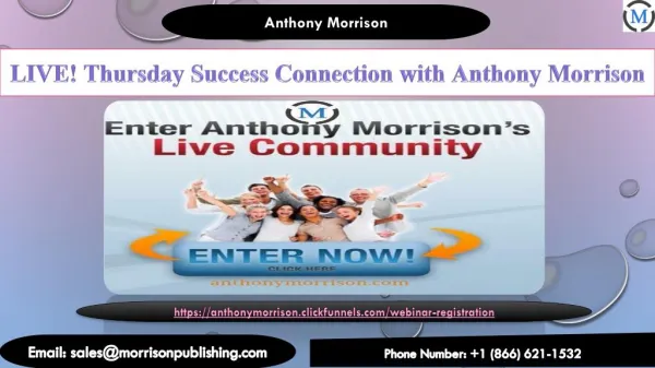 LIVE! Thursday Success Connection with Anthony Morrison