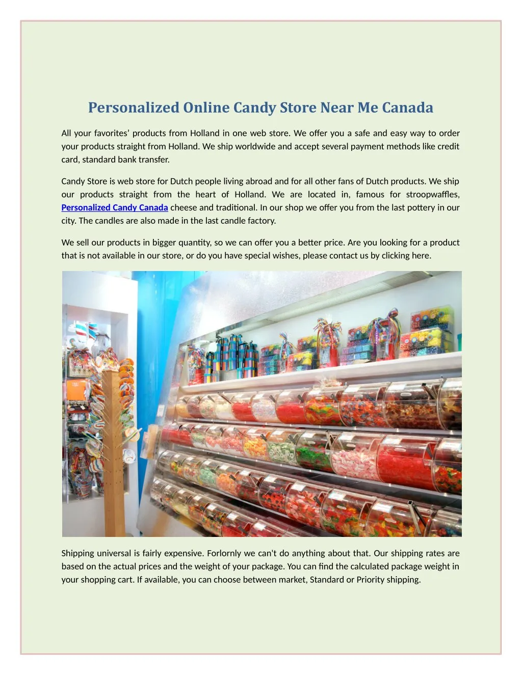 personalized online candy store near me canada